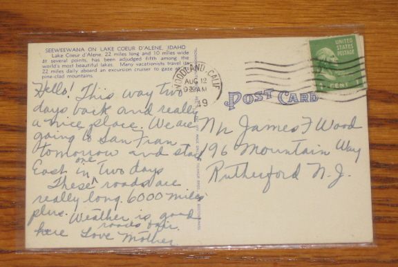 Seeweewana Lake Coeur dAlene Steamer 1949 Postcard  