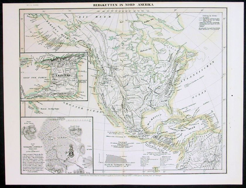 1860 Handtke Map The Mountain Ranges of North America  