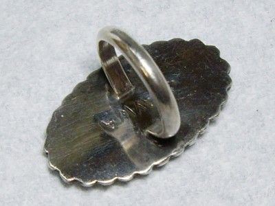 Large ~ZUNI SILVER RING   INLAID FLOWER   JIM PAYWA  