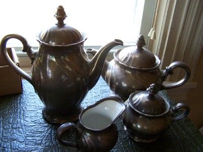 Hutschenreuther Selb Silver Plated Porcelain Tea & Coffee Set  