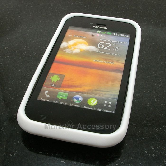 White Silicone Soft Skin Gel Case Cover For LG myTouch (T Mobile 