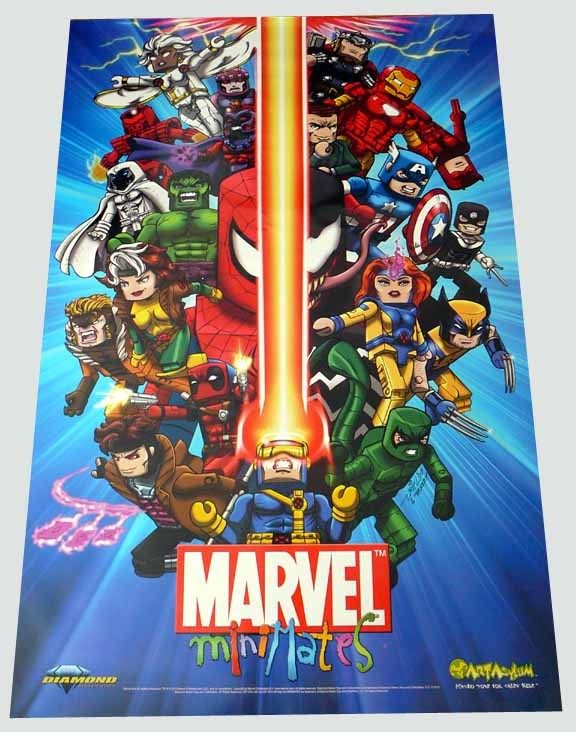 MARVEL MINI MATES sdcc Poster SPIDERMAN CAPTAIN AMERICA  