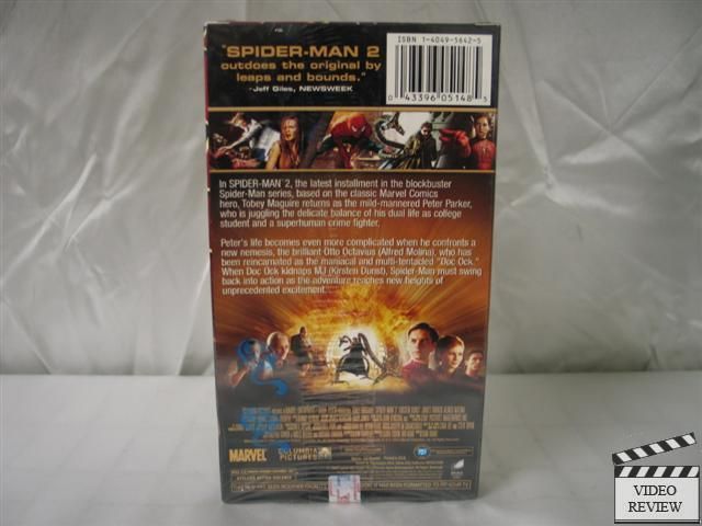 Spider Man 2 VHS Tobey Maguire, Alfred Molina New 043396051485  