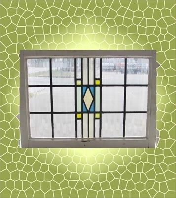 Antique Stained Glass Window 6 color Craftsman Style  