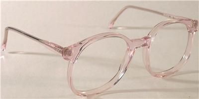 VINTAGE CLEAR FLESH P3 EYEGLASS FRAMES PEACH 54 NOS LRG