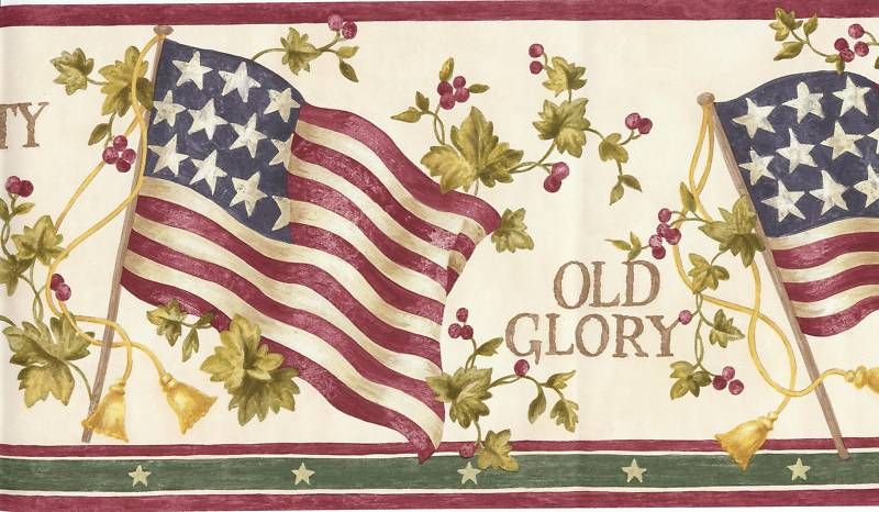 Old Glory Liberty Americana Wallpaper Border  